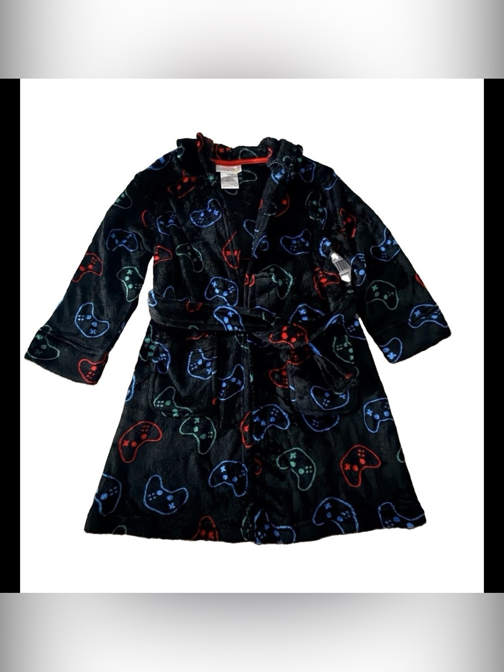 Saint Eve Kids Gaming Controller Hooded Plush Robe XS 4/5 NWT